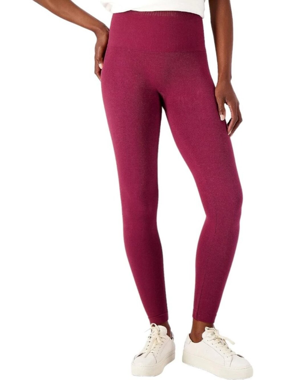 Breezies Leggings Medium Seamless Pull On High Rise Zinfandel Workout Athleisure